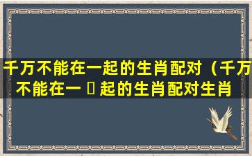 千万不能在一起的生肖配对（千万不能在一 ☘ 起的生肖配对生肖虎与生肖蛇）